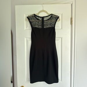 Suzy Shier Black Mini Dress with Lace Top